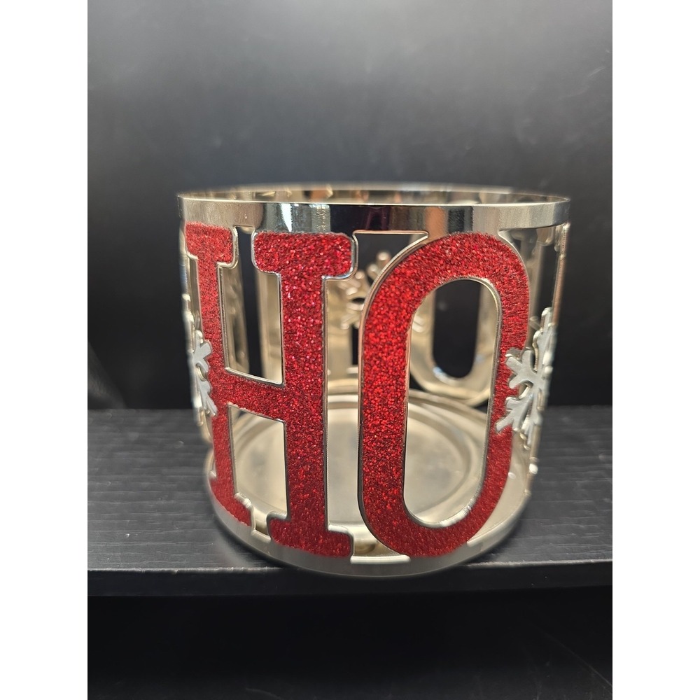 Bath & Body Works Home 3 Wick Candle Sleeve Santa Ho Ho Ho Christmas